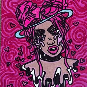 Vibrant Pink Abstract Art Canvas